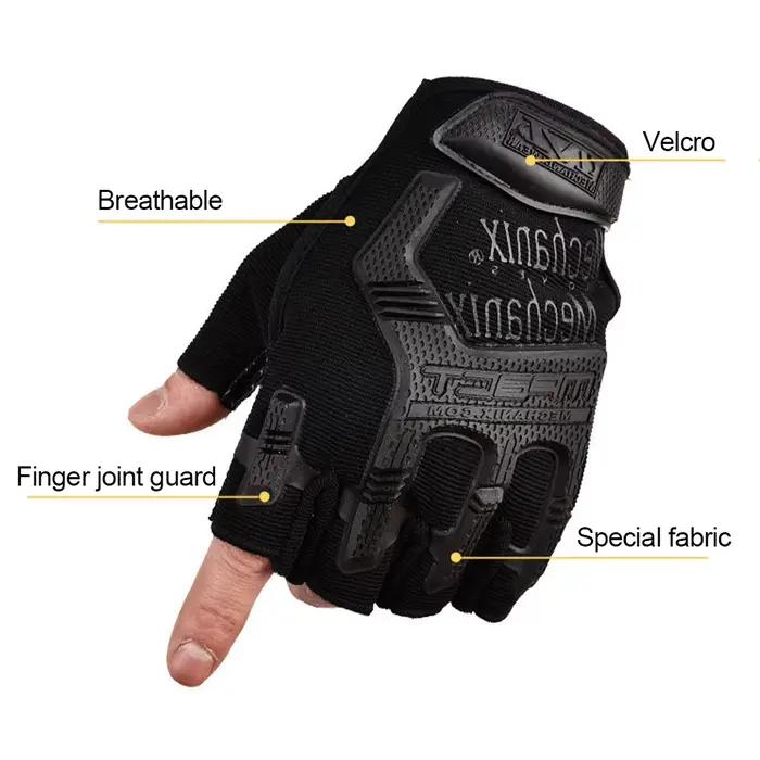 Gants tactiques demi-doigts pour paintball airsoft chasse vélo anti-dérapage hommes protection