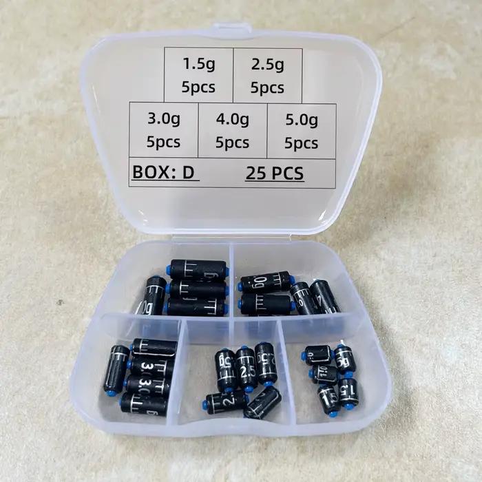 DNDYUJU 25 pièces combinaison plomb de pêche 1.5g-5.0g plombs règle de pêche ensemble de plomb rempl