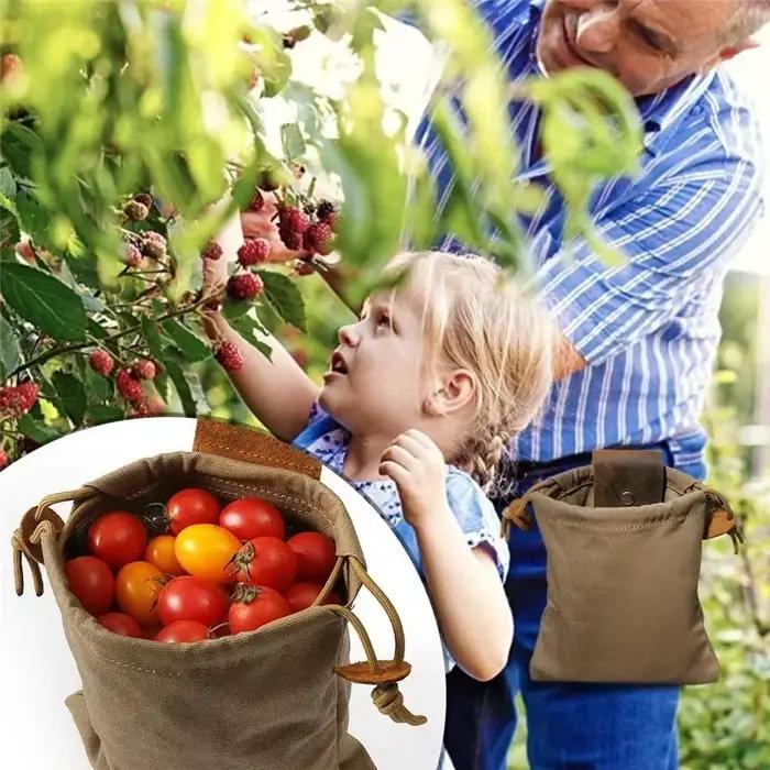 Outdoor Case Bag Camping Leather Bushcraft Bag Vegetable Harvest Garden Fruit Pi