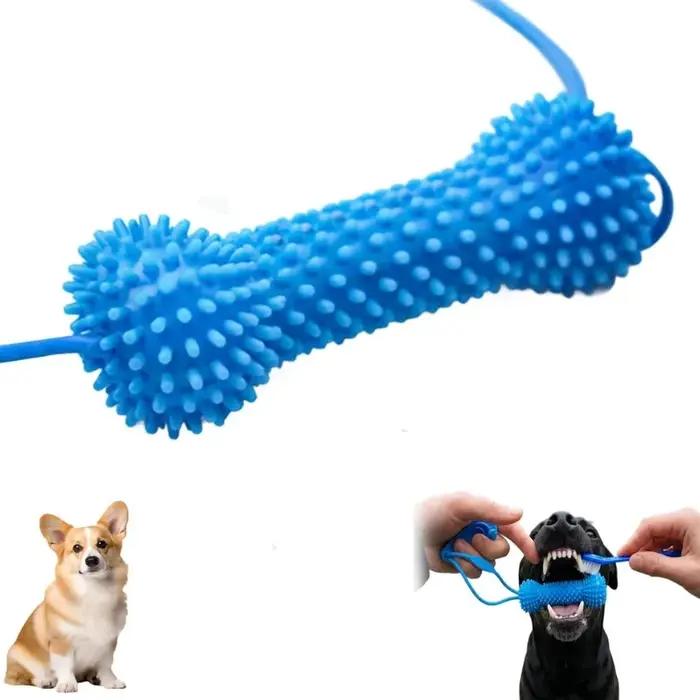 Jouet de brossage dentaire pour chien avec ventouse et corde à tirer