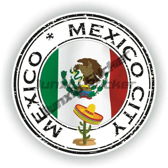 Autocollant blason mexicain, Code de pays ovale du mexique, autocollant MEX MX protégé contre les UV, drapeau Vintage de la ville mexicain, accessoires de voiture