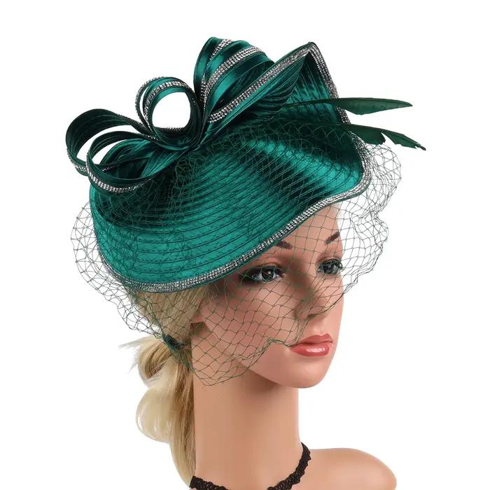 Élégant chapeau bibi en plumes Kentucky pour femme