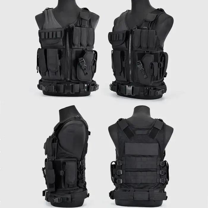 Gilet tactique Molle réglable multi-poches confortable pour jeux CS paintball airsoft et sécurité personnelles occasions spéciales