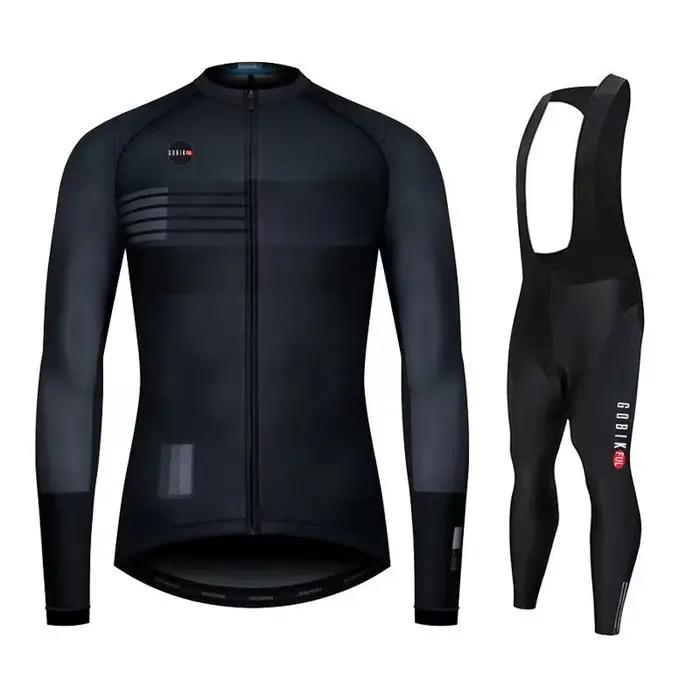 Gobikcomparator-Ensemble de cyclisme respirant à manches longues pour hommes, vêtements de vélo de m