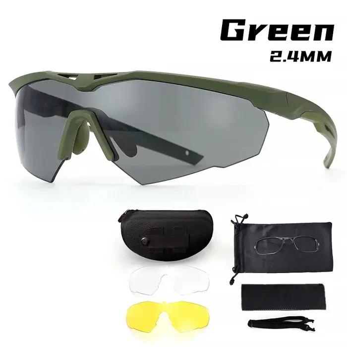 Lunettes tactiques militaires CS Airsoft, lunettes de tir coupe-vent HD à 3 lentilles, lunettes de s