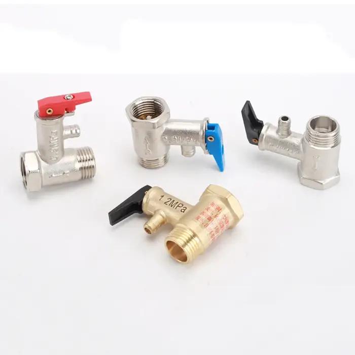 Valve de sécurité pour chauffe-eau, 3/4 "1/2", avec interrupteur, joint en cuivre mâle femelle, raccord Union, clapet anti-retour de surpression unidirectionnel