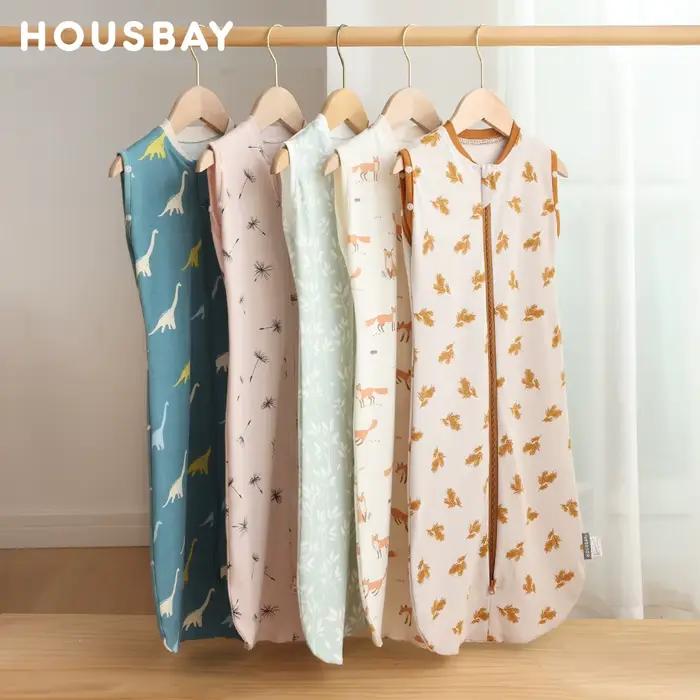 Sac de couchage pour bébé, nouveau-né, sans manches, été, fin, 100% coton, doux, 2 voies, fermeture