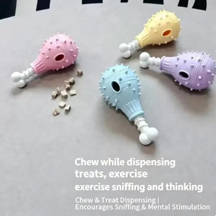 Jouet à mâcher distributeur de friandises pour chien en silicone résistant à la morsure et promoteur de la santé bucco-dentaire pour chiot et chien occassions spéciales et quotidiennes