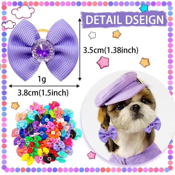 Accessoires de toilettage pour animaux de compagnie, nœud fait main avec élastique, nœuds pour chiot