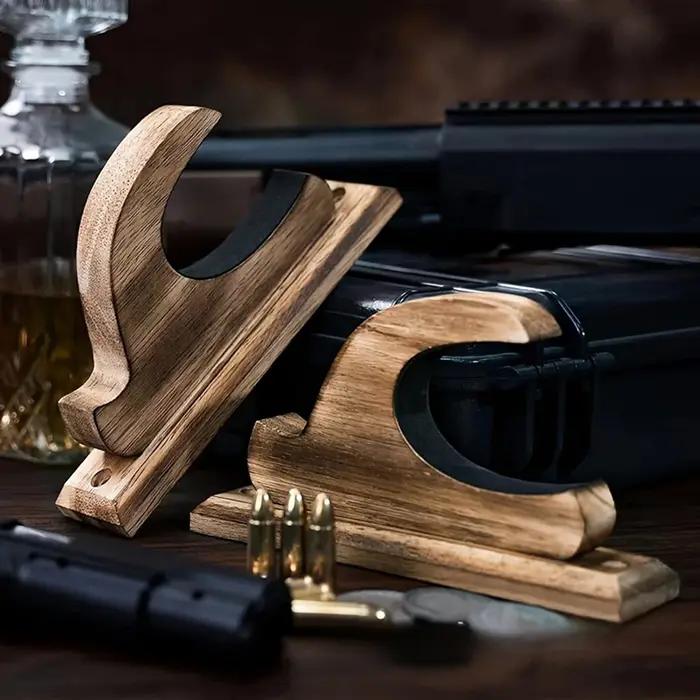 Support mural en bois massif pour pistolet