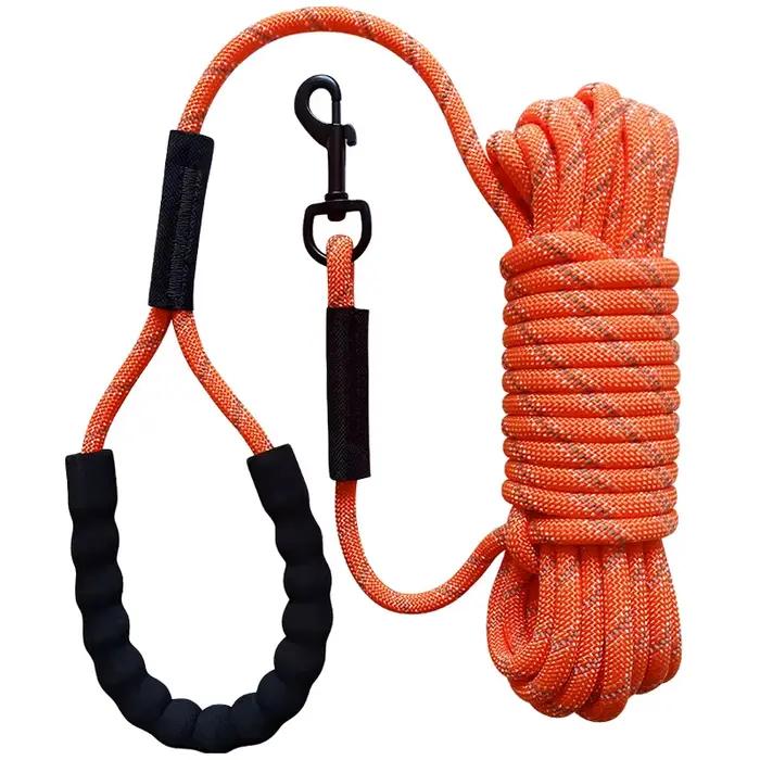 Laisse réfléchissante pour animaux de compagnie en nylon et mousse pour petites, moyennes et grandes races de chiens, idéale pour les promenades nocturnes et l'entraînement de rappel
