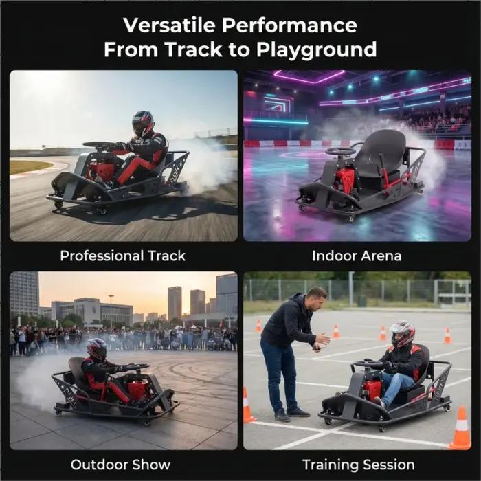 Kart électrique tout-terrain haute puissance pour adultes, style Crazy Cart, idéal pour les courses en extérieur – Nouveauté irrésistible !