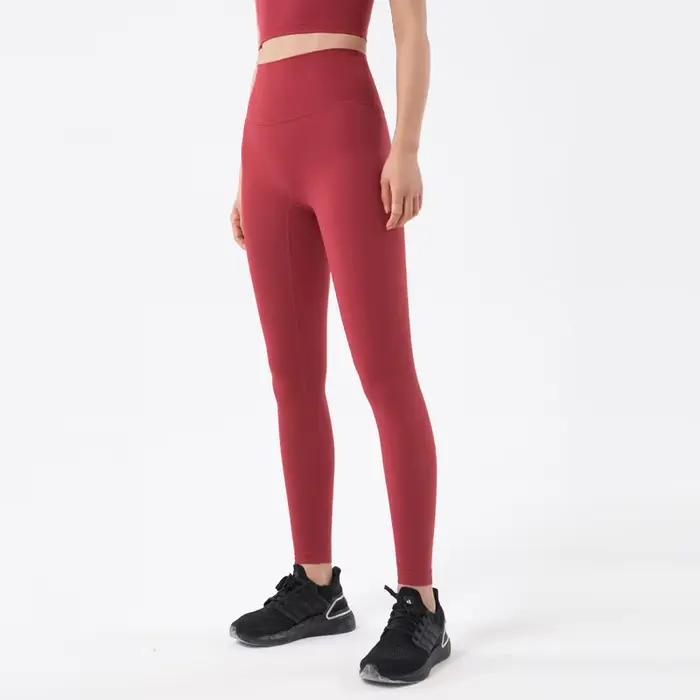 SOISOU-Collants de yoga en nylon pour femmes, pantalons de sport, leggings de gym, fitness, sans lig
