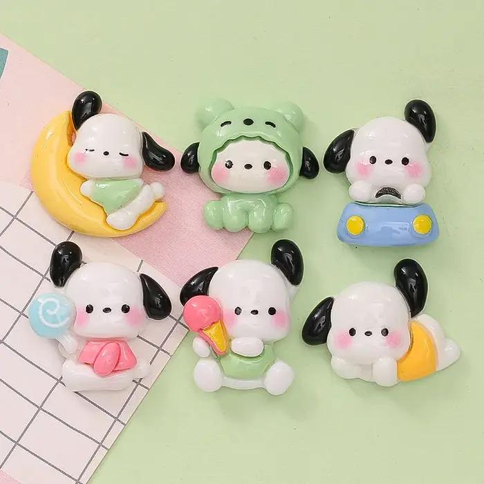 10 pièces nouveau dessin animé Kawaii mignon lune chien série résine Scrapbook bijoux à bricoler soi-même fête enfants cadeau épingle à cheveux accessoires A24