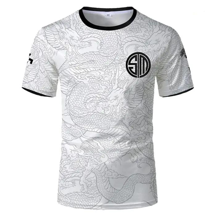 E-sport jeu équipe uniforme Tsm hommes formation respirant séchage rapide sport tops dragon motif mode surdimensionné t-shirt enfants