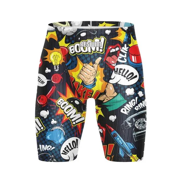 Nouveau maillot de bain athlétique pour hommes, motif dessin animé, short de natation durable pour l