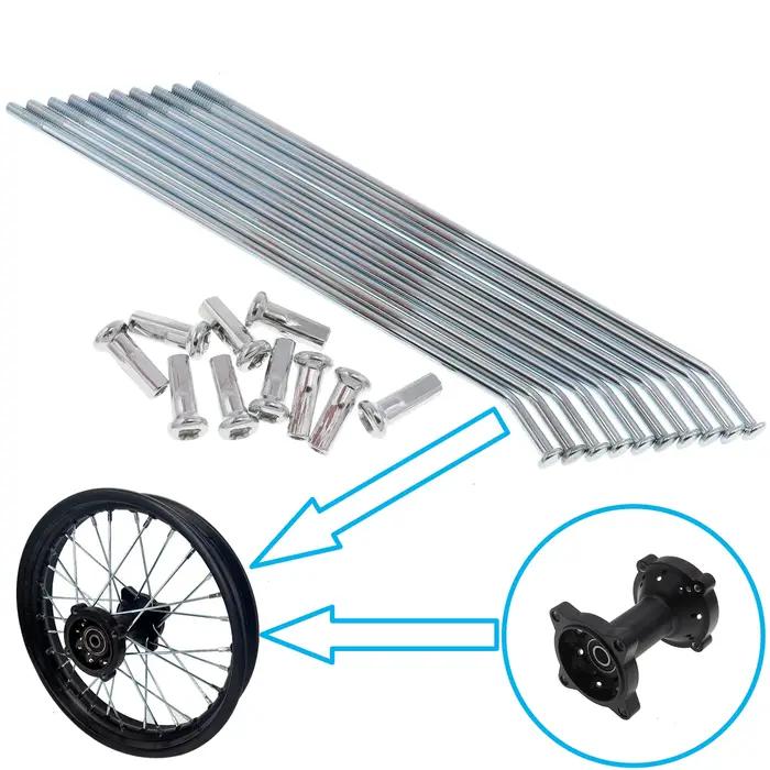 10 pièces/ensemble 10, 12, 14, 16, 17, 19 pouces Rayons de roue pour jante avant ou arrière pour XR