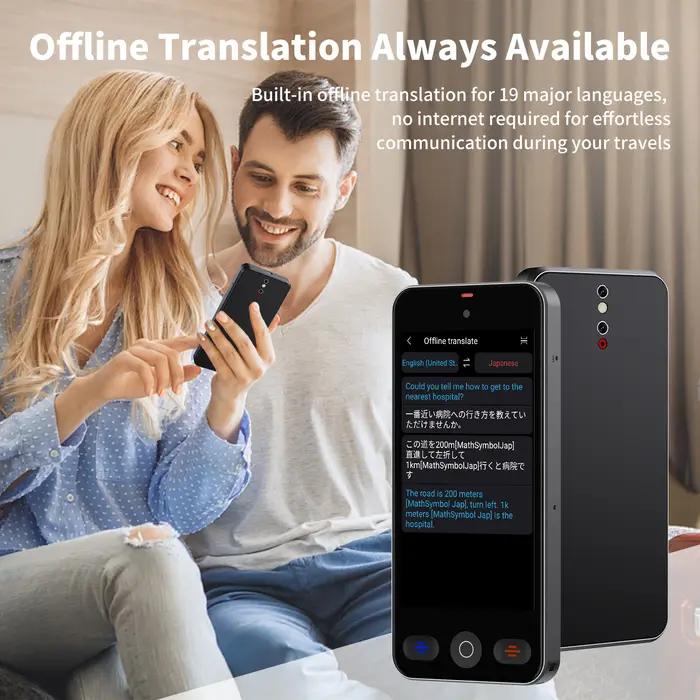 Traducteur vocal portable 152 langues avec IA - Traduction hors ligne et enregistrement vidéo intégré