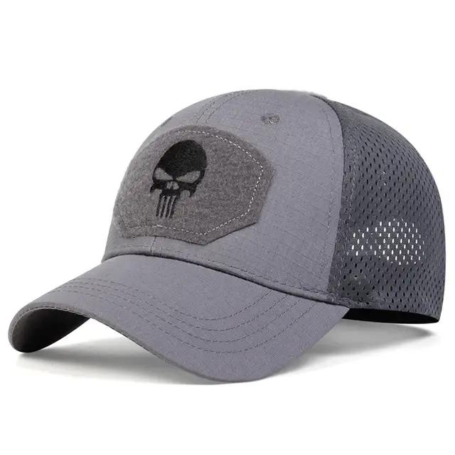 Casquette tactique skull en coton polyester pour chasse et airsoft visière réglable ajustable pour homme et femme occasions extérieures printemps été
