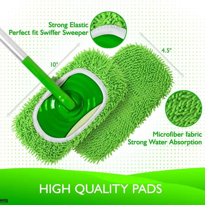 2 tampons en microfibre réutilisables, compatibles avec Swiffer