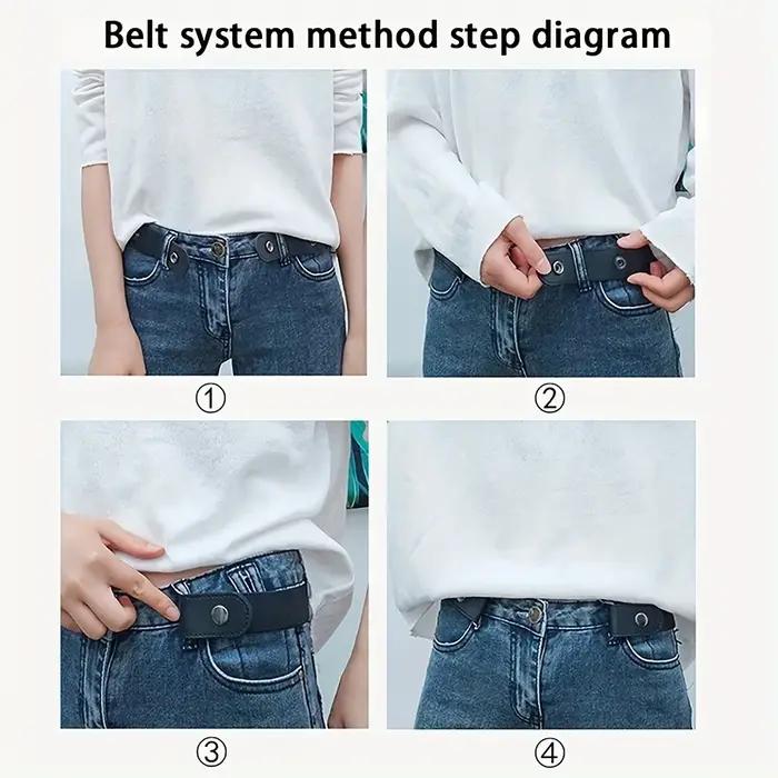 Ceinture élastique invisible sans couture pour hommes et femmes, ceinture de jeans unisexe, longueur