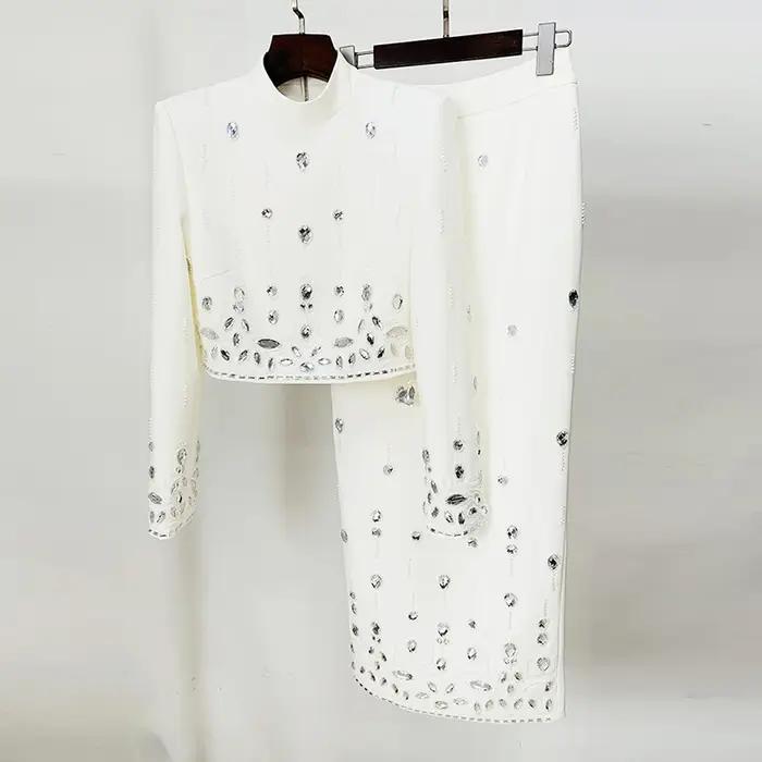 HIGH STREET – ensemble de costume de piste de styliste pour femmes, col montant, fermeture éclair au