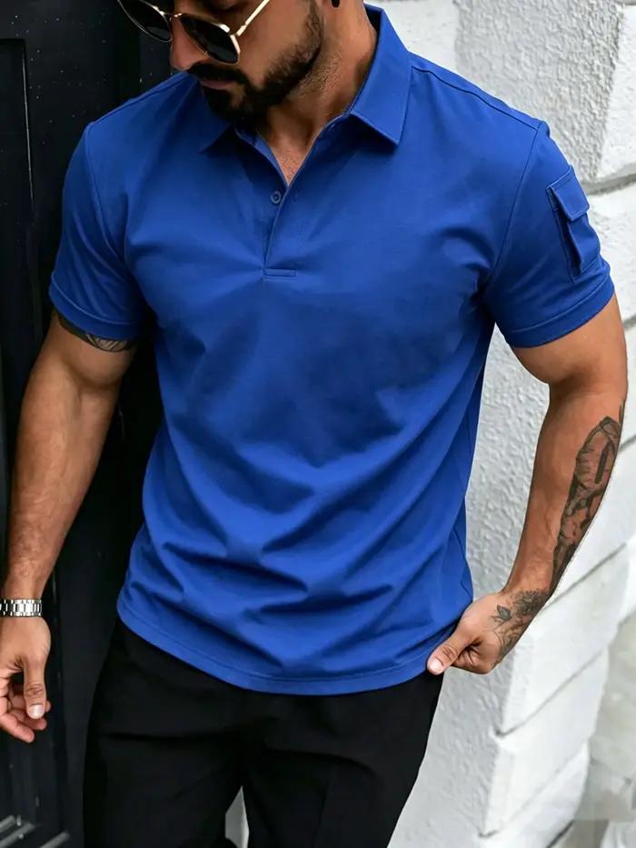 Polo ample décontracté pour homme en polyester, style urbain, séchage rapide, adapté aux activités de plein air et aux journées détendues