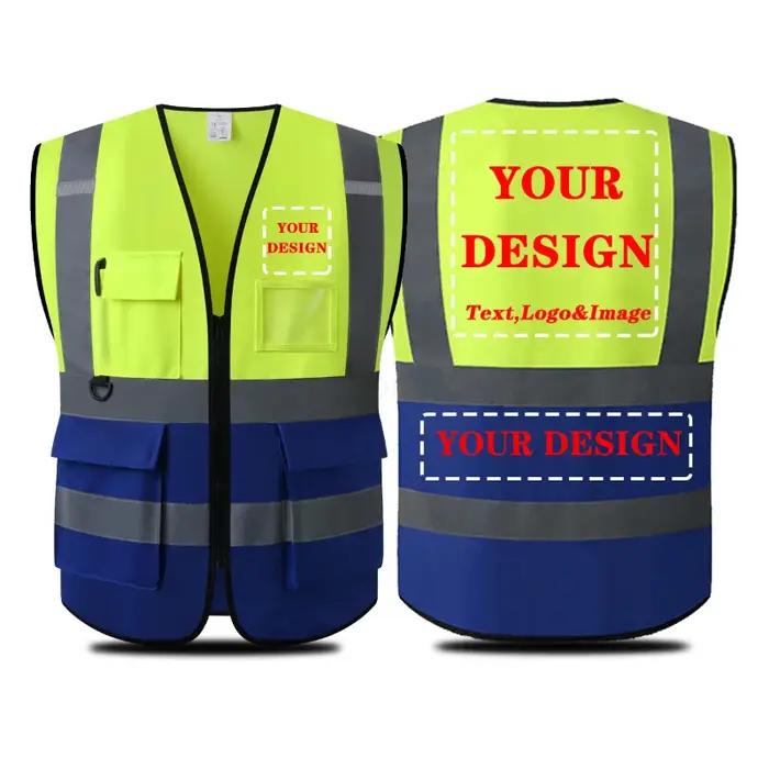 Veste de sécurité haute visibilité avec logo personnalisable pour homme uniforme de moulage veste de signalisation vêtement de tous les jours lex cavalier géologie motrice