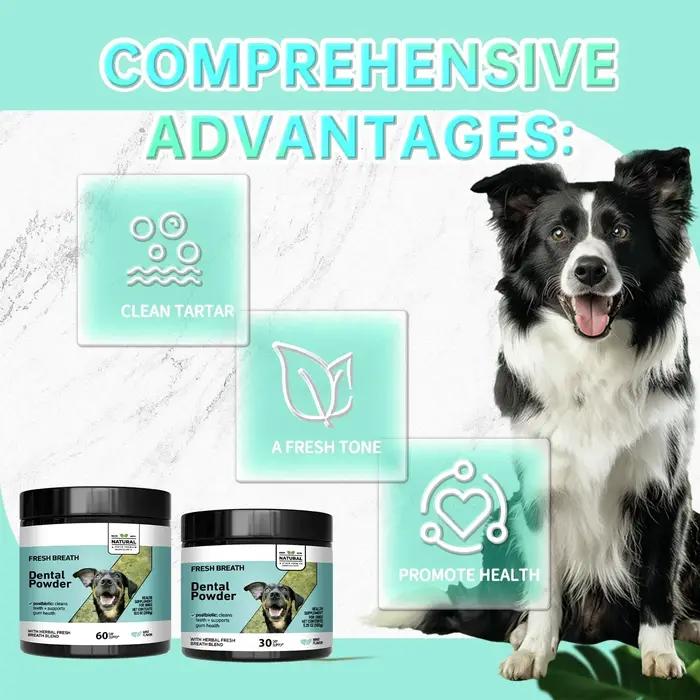 Poudre dentaire pour animaux de compagnie pour chiens et chats – Désodorisant naturel