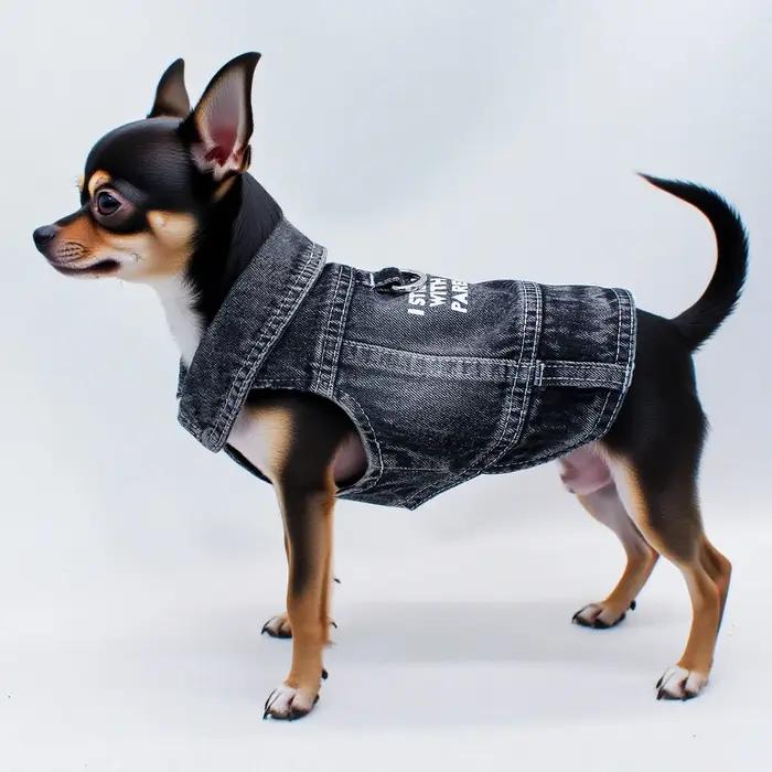Nouvelle veste en jean imprimée pour chiens de petite et moyenne taille