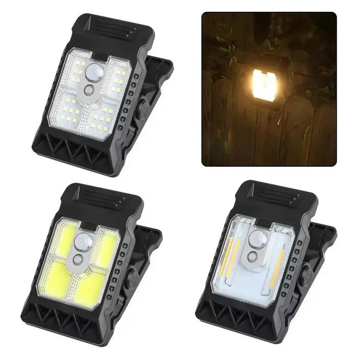 Lampes solaires de jardin d'extérieur, lampe à clip, détecteur de mouvement, étanche, lampe de campi