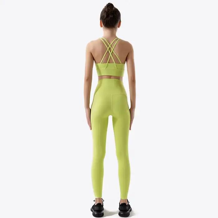 SOISOU-Vêtements de yoga en nylon pour femmes, leggings de fitness, soutien-gorge de sport, ensemble