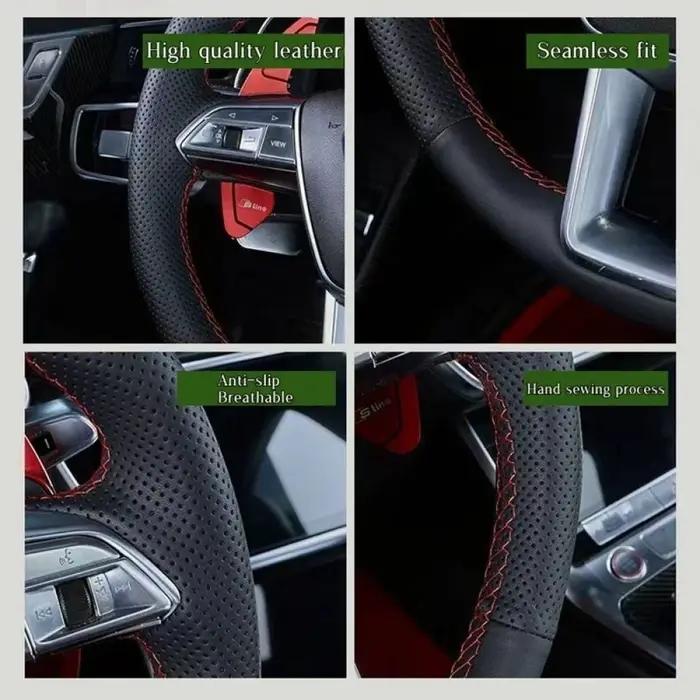 Juste de volant de voiture personnalisée pour siège, tresse en cuir, bricolage, Saint Valentin, Alha
