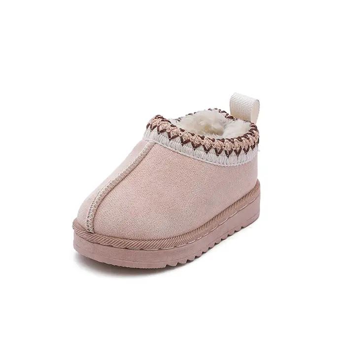 2025 nouvelle mode enfants bottines doux hiver casual filles coton chaussures couleur unie