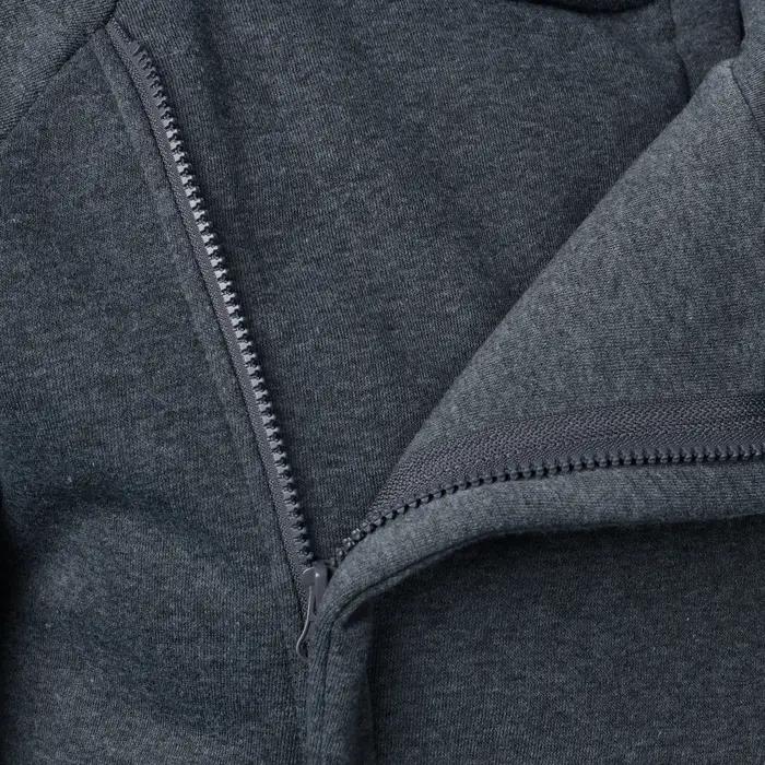 Haut à capuche de couleur unie pour hommes, manches longues, fermeture éclair latérale, automne et h