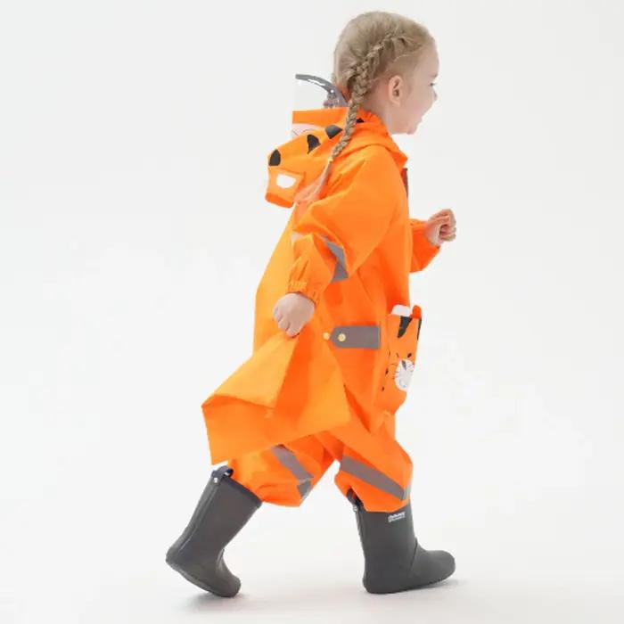 Manteau imperméable pour enfants de 1 à 10 ans, combinaison imperméable à capuche, une pièce, mignon, dessin animé, vêtements de pluie pour bébés