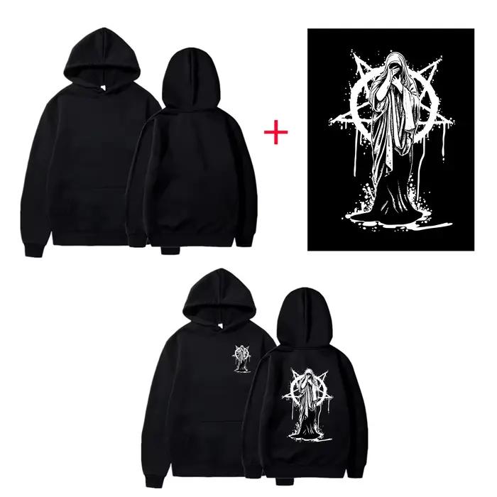 Sweat à capuche décontracté en polyester avec logo pour hommes et femmes, pull uni, style de rue, cadeaux personnalisables, DIY