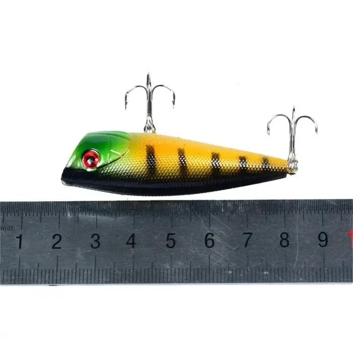 Leurre de pêche Popper Topwater Crankbait, appât dur, leurres flottants, hameçons aigus, 6cm, 7g, 1