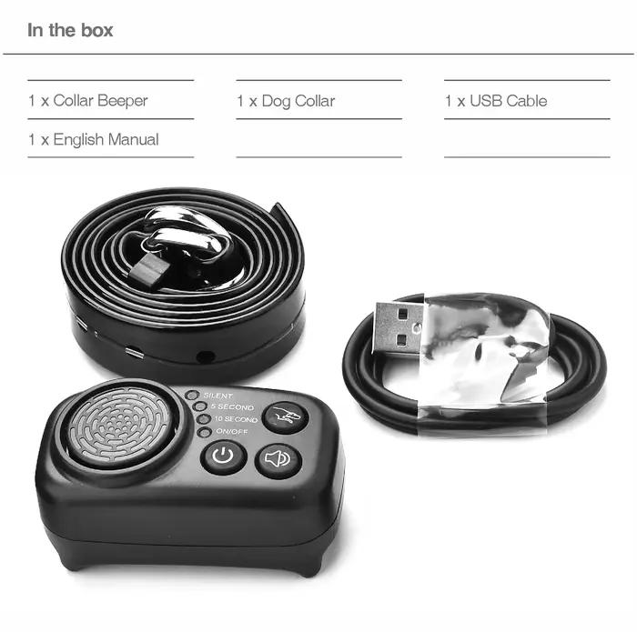 Collier de chasse rechargeable pour chien avec bip, étanche, avec 3 modes de fonctionnement et 8 sons