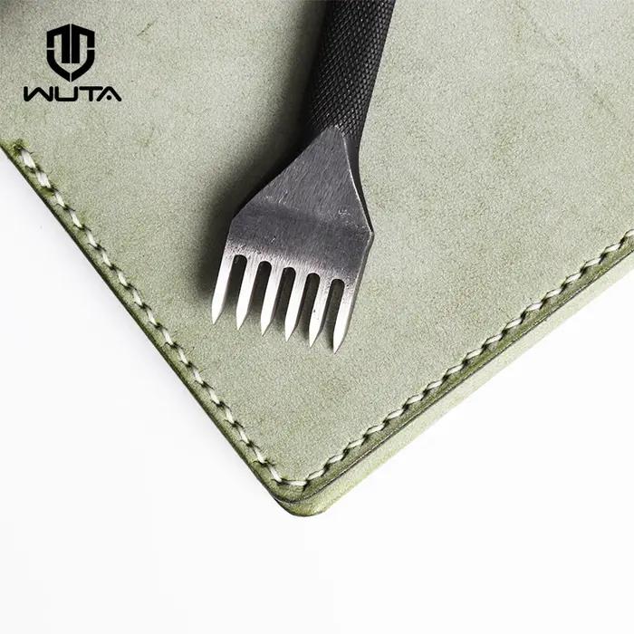 WUTA-Jolie çon d'artisanat du cuir, outils d'artisanat du cuir, pointe de diamant, fer à piquer noir
