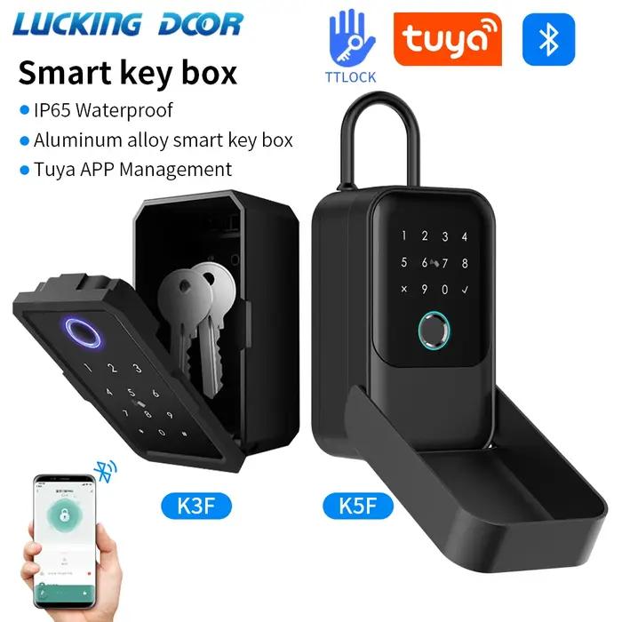 Boîte auxiliaire sécurisée en alliage de zinc et acier inoxydable avec accès par empreinte digitale, code PIN et application mobile pour usage extérieur et intérieur occasions spéciales