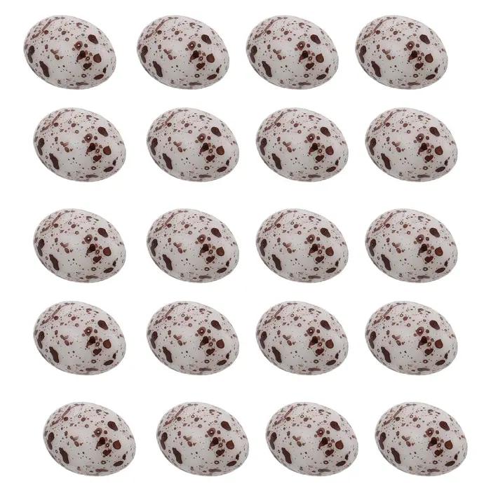 Figurines mini œufs de caille en plastique modernes pour la décoration intérieure et extérieure, idéales pour les occasions spéciales et le bricolage
