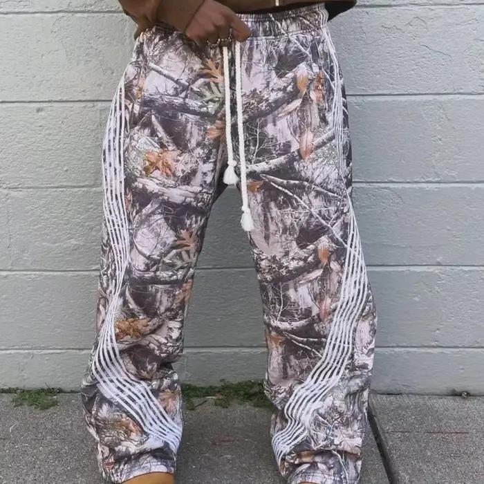 Pantalon cargo baggy streetwear jogger camouflage Y2K harajuku hip hop sport cordon