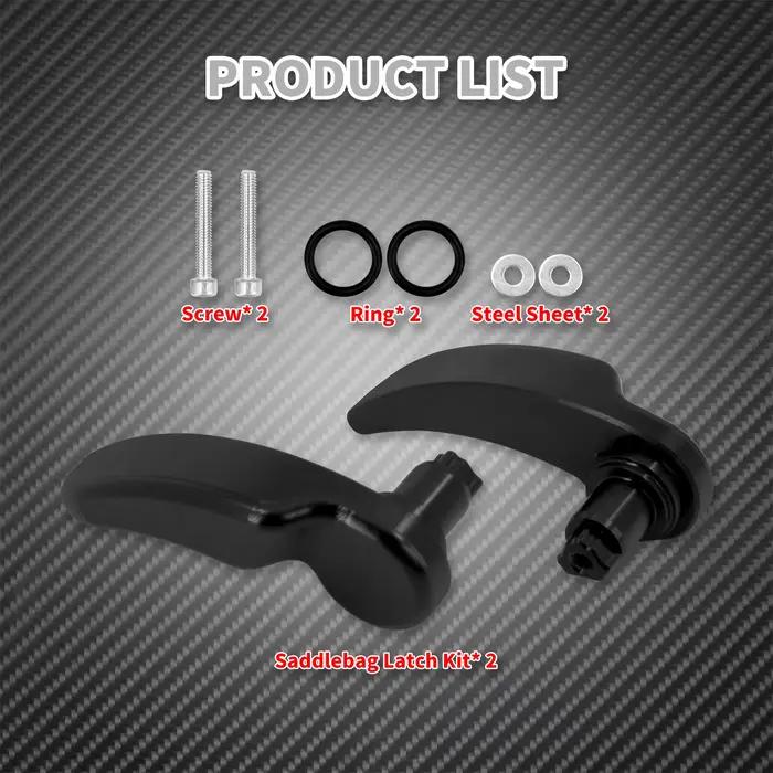 Kit de loquet de sacoche de moto, levier de levage de couvercle noir pour Harley Touring Road King S