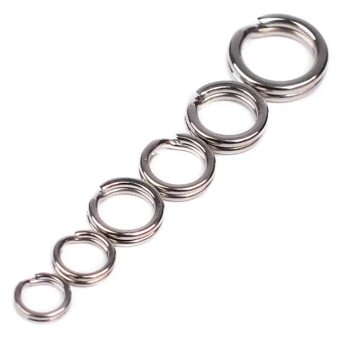 Anneau fendu en acier inoxydable, Double anneau fendu ovale, accessoires solides pour crochet de pêc