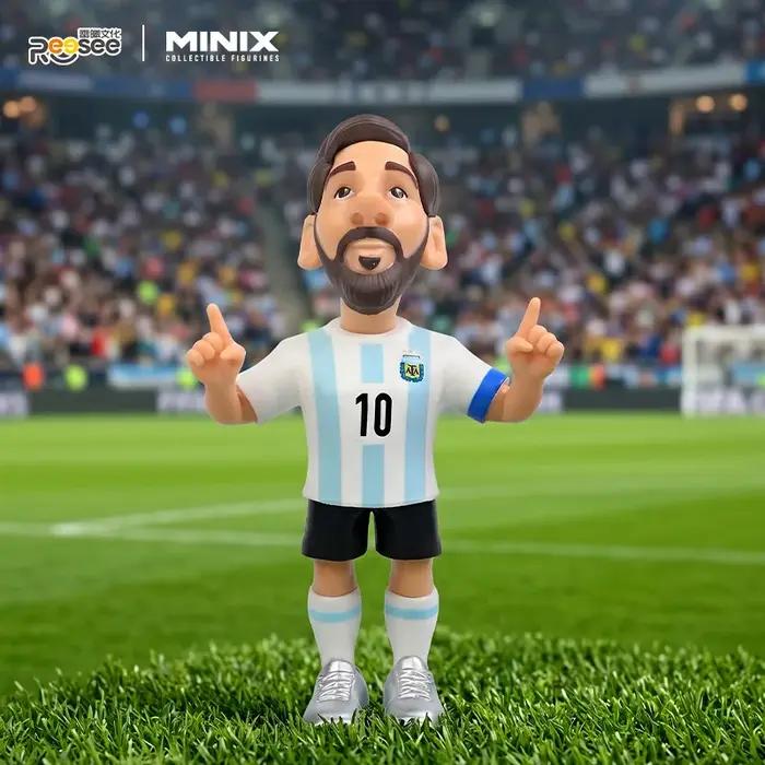 Figurines de stars du Mondial Reesee X MINIX 12 cm - Lionel Messi, Kylian Mbappé, Cristiano, Luka Mo