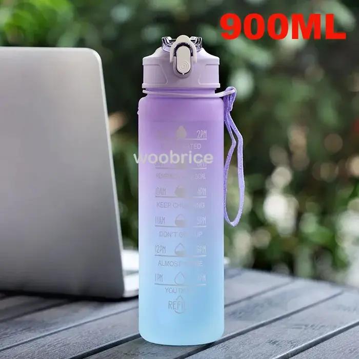 Bouteille d'eau de sport pour course à pied, 2l, motivation avec marqueur de temps, autocollants, go