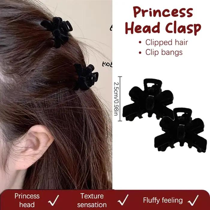 Spécial Saint Valentin – 1 paire de petites griffes pour cheveux, pince à cheveux avec nœud papillon