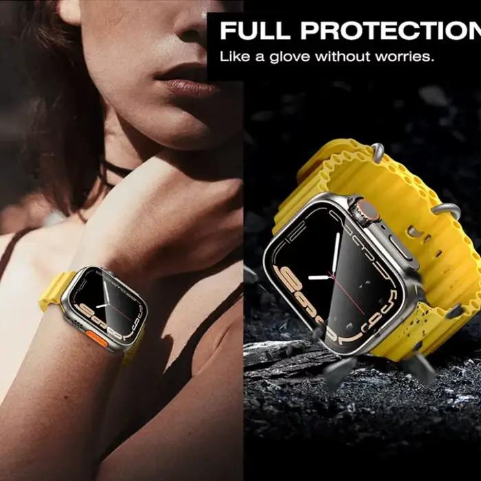 Verre trempé + coque pour Apple Watch 46mm 44mm 45mm 41mm - protection écran iWatch séries 10 9 8 7 SE 6 5