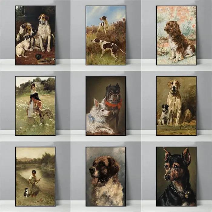 Affiche vintage avec portrait de chien